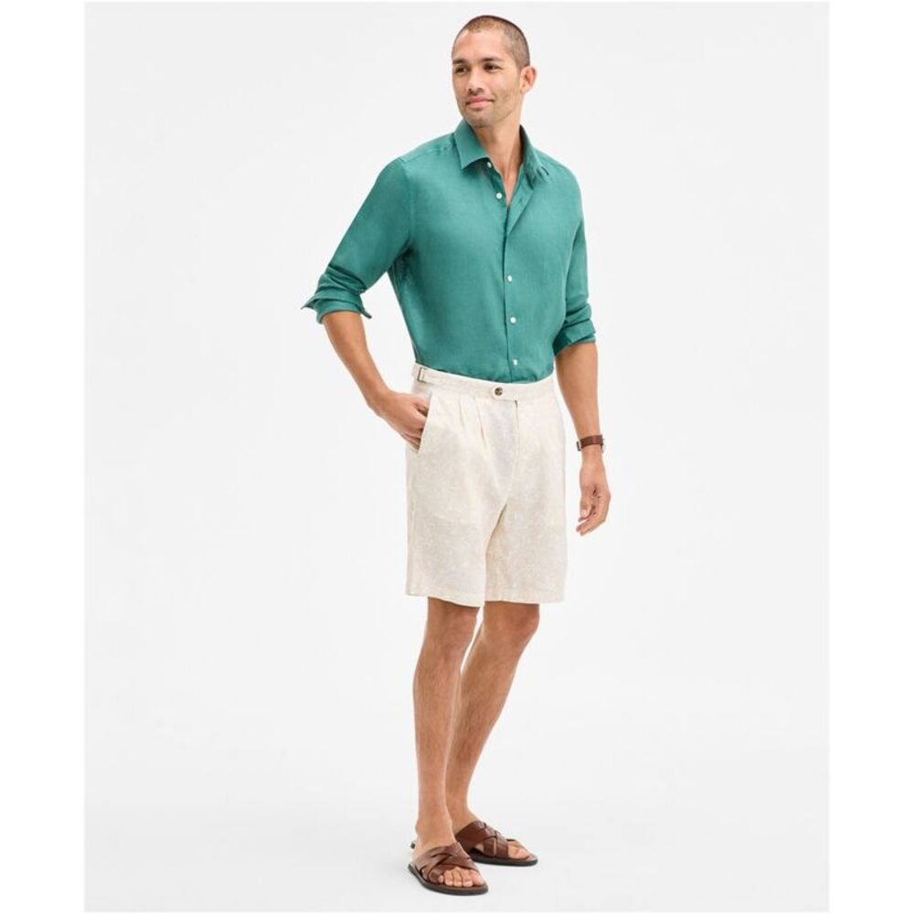 Club Room Mens Pleated Linen 9'' Casual Chino Shorts, NWT